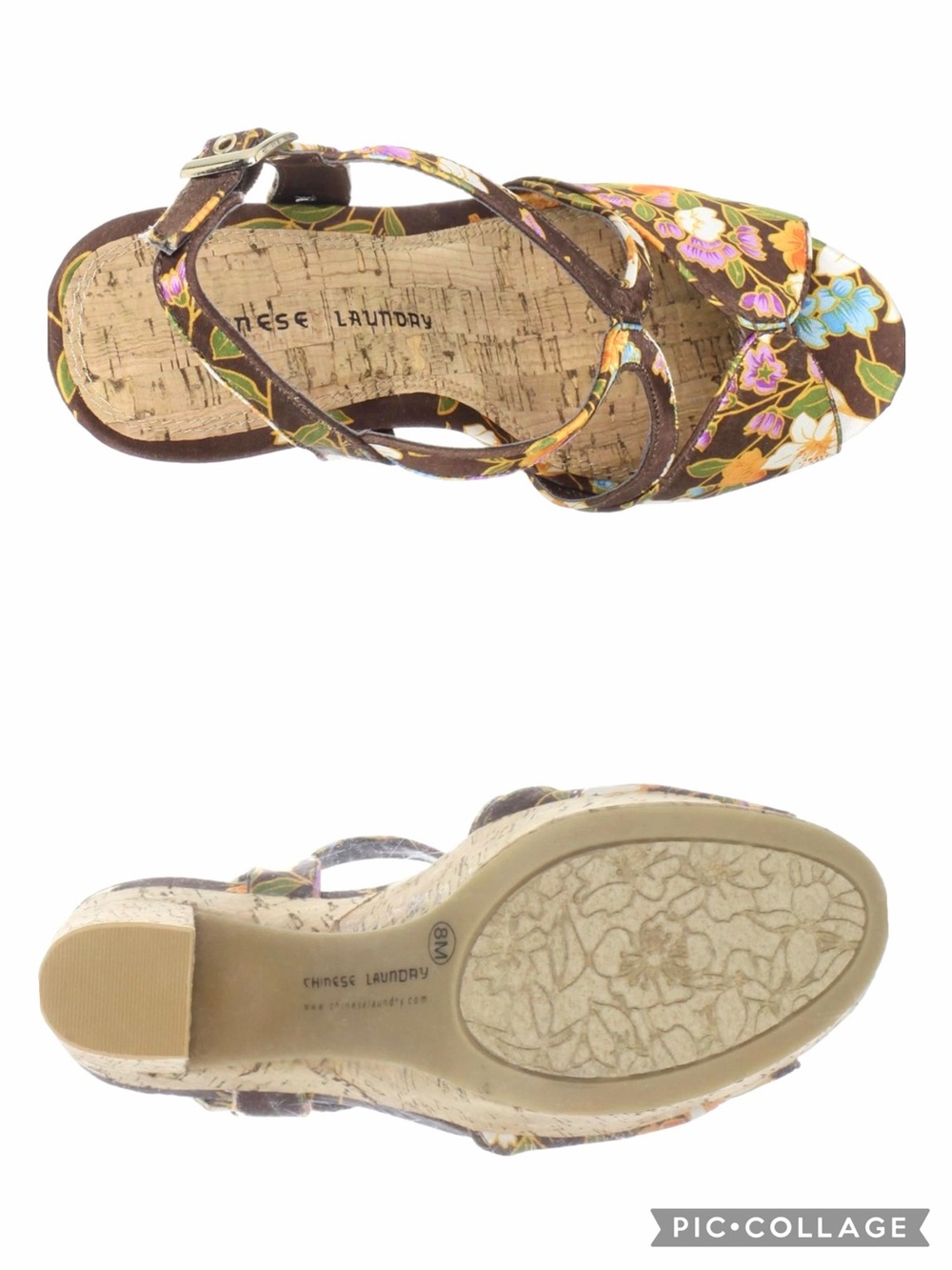 Chinese Laundry Party Time Cork Platform Block Heel in Floral Kimono | Size 6 - Picture 7 of 17